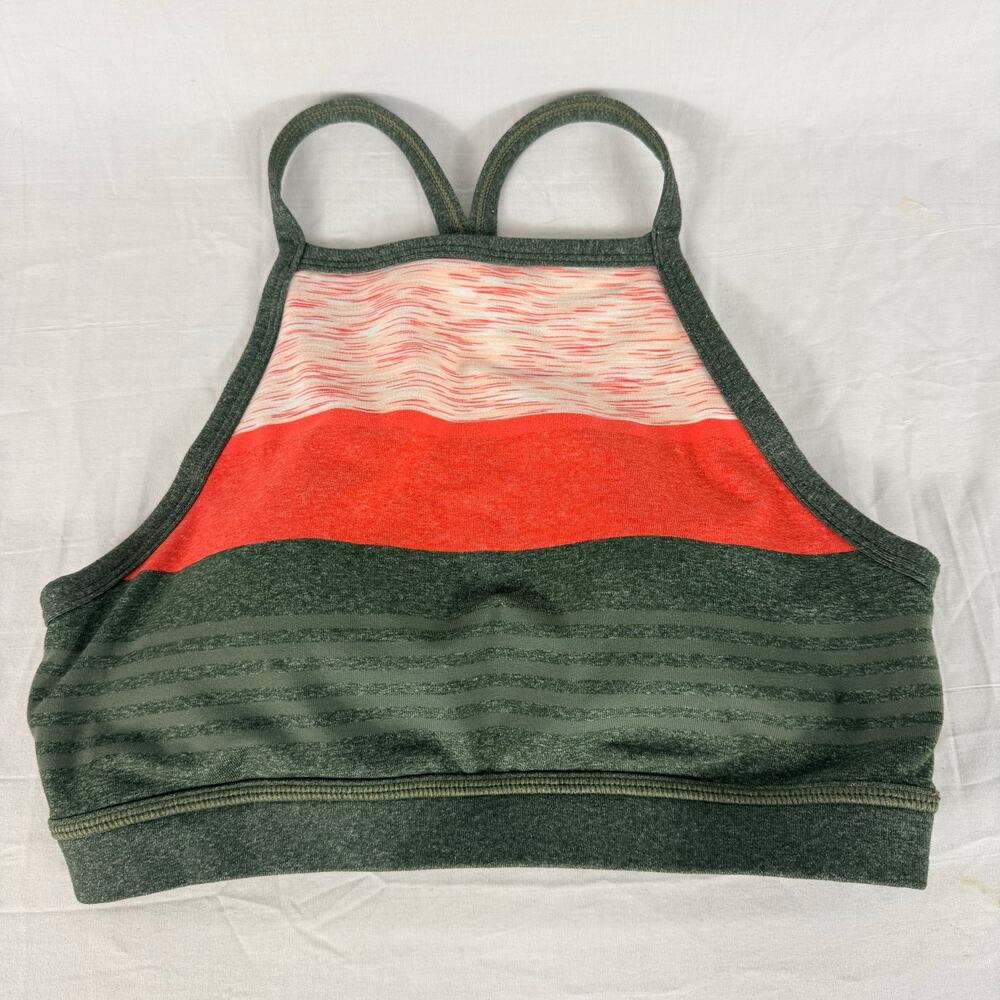 Prana Alois Olive Green Colorblock Sports Bra Womens Small Activewear